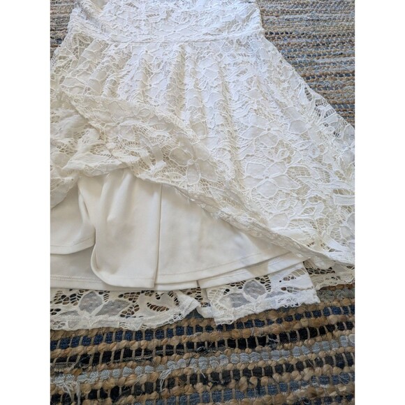 Material Girl Skater Dress XXL Ivory Lace Overlay Sleeveless Lined Dollcore - Picture 10 of 10